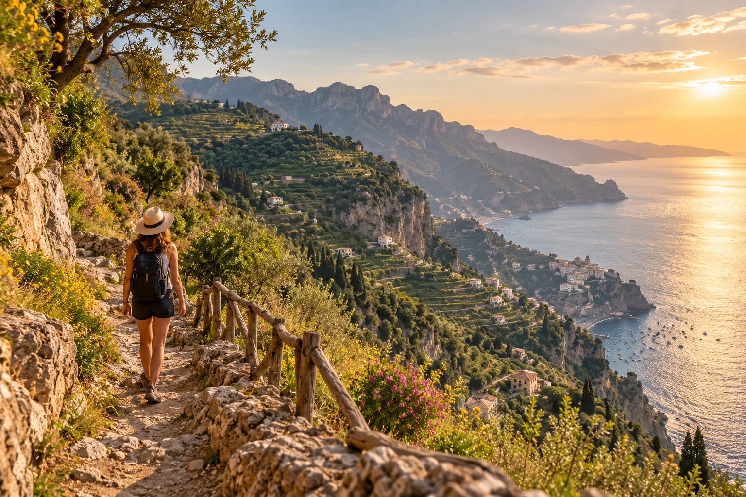 A walking trail above the Amalfi Coast.